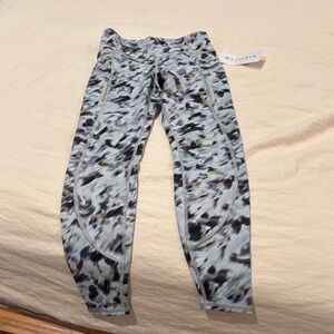 Athleta Abstract Patterned Leggings - Black and Gray